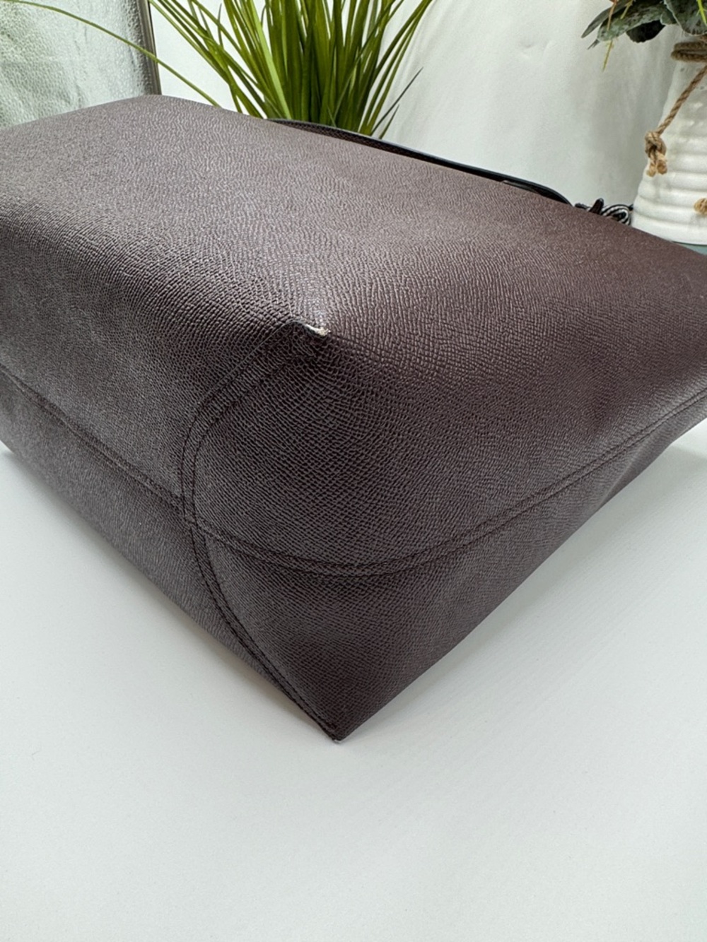 Coach Reversible City Tote in Shadow Plaid Print & Oxblood - Picture 7 of 7